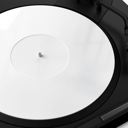 Turntable Mat Record Platter Slipmat: Acrylic Record Player Platter Vinyl Slip Mats for Turntables Antistatic Tighter & Defined Bass, White