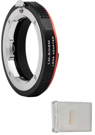 PHOLSY LM auf EF-M Objektivadapter Kompatibel für Leica M LM, Zeiss ZM, VM Objektivs für Canon EF-M (EOS M) Mount Kameragehäuse EOS M, M2, M3, M5, M6, M10, M50, M100, M200, M50 II, M6 II, LM-EOSM