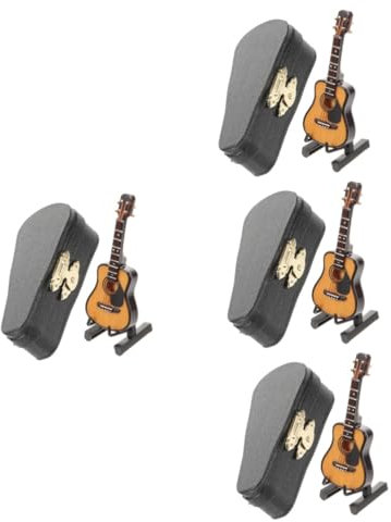 VICASKY 4 Set Modello Di Chitarra Mini Chitarra Finta Giocattolo Musicale Educativo Precoce Giocattolo Per La Educazione Bambino Che Fa i Primi Passi Tiglio Di Legno