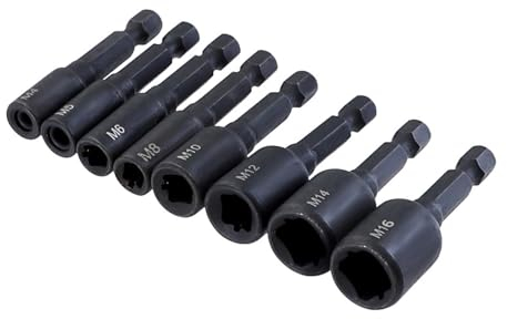 Gewindebohrer-Stecknuss-Adapter, 1/4 Sechskantschaft, M4-M16, Vierkant-Schraubendreher, Gewindebohrer-Adapter, Gewindewerkzeug, Arbeit mit Maschinengewindebohrer (Color : 8PCS Tap Socket)