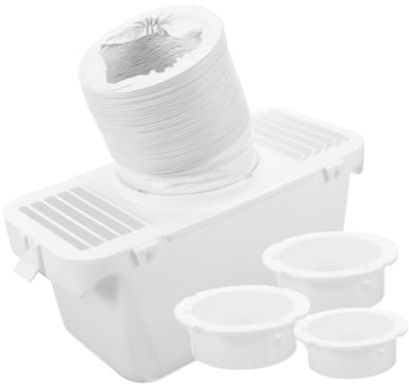 Dryer Vent Kit with Connector White Plastic Replacement Part | Indoor Filter Bucket, Condensate Collector for Drum Dryers, Versatile Use, Filters out Fine Dirt