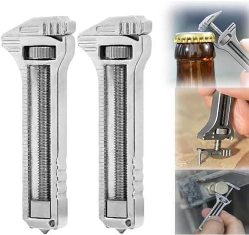 Mini-Multifunktionswerkzeug aus Legierung für die tägliche Vorbereitung, kompaktes Titan-Multitool, verstellbare Größe, kleines Multitool, tragbarer Bieröffner, Nagelzieher, kompaktes