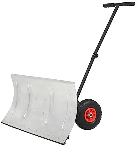 INLIFE Quitanieves manual con ruedas, 100 x 44 cm, para casa y jardín, césped y jardín (13,7 kg)