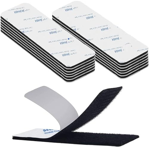 15 Pcs Industrial Strength Sticky Pads Heavy Duty, Hook Loop Strips with Adhesive Extra Strong Hook and Loop Tape Double Sided Wall Hanging Strips Self Adhesive Sticky Back Fasteners -30 * 100mm