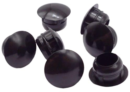 SKIR'CO (10 pcs) Black Plastic Hole Plugs 10 mm, Drill Hole Cover Caps, Furniture Hole Plug, Screw Hole Plugs