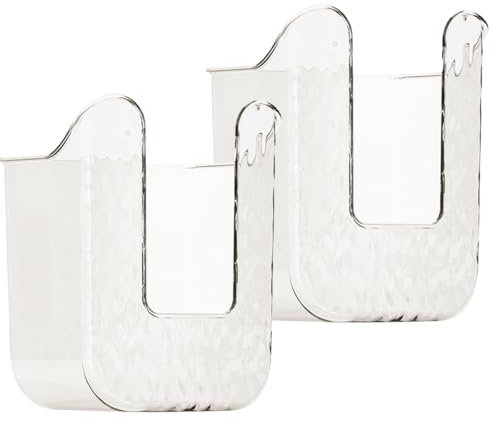 Paquete de 2 cajas dispensadoras de toallitas húmedas montadas en la pared, sin perforaciones, rellenables, contenedor de almacenamiento para cocina, dormitorio, baño (blanco)