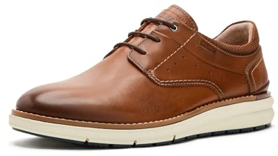 Pikolinos Manacor Zapatos Cordones Hombre | en Cuero | Plantilla Extraíble en Color Marrón Claro
