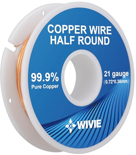 Reiner Kupferdraht halbkreisförmig (totweich), Kupferdraht verwendet für die Schmuckherstellung (50g, 0.72mm x 0.36mm)
