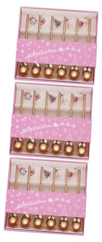 Amosfun 3 Sets Elegante Rührlöffel Aus Edelstahl Für Kaffee Tee Dessert Glatter Griff 6 Stück * 3