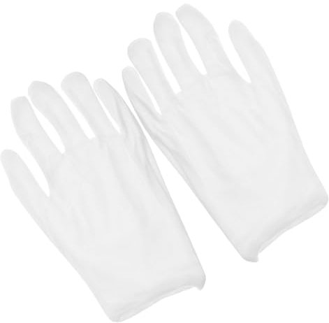 COSMEVIVI Baumwolle Herren 6 Paar Arbeitshandschuhe Weiches Baumwollmaterial Schmuck Inspektionshandschuhe Handhabung Größe L
