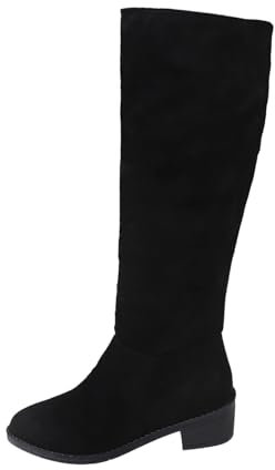 Stivali Donna Bassi Stivali da Donna sopra al Ginocchio Boots Stivaletti Donna Tacco Texani Bianchi Stivali Alti con Tacco A Spillo Tacchi A Spillo Sexy Spessi Cunei