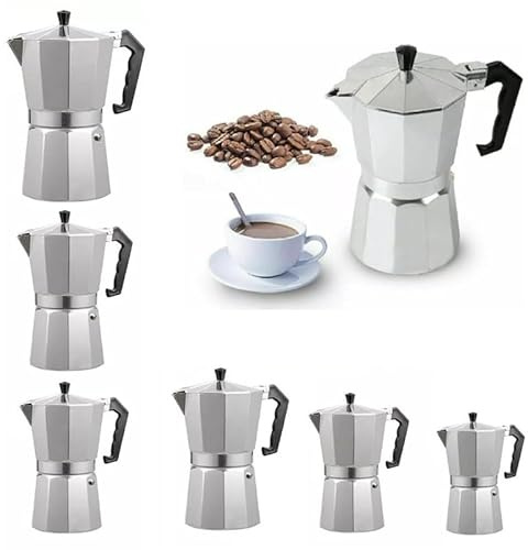 AUSH Italian Espresso Maker 3 Cups Italian Stove Top Coffee Percolator Moka Pot 3 Cups / 150ml (9 Cups / 450ml)