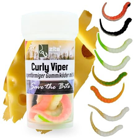 Zite Fishing Curly Viper Gummiköder Forelle 8 STK - Schlangenartiger Gummi