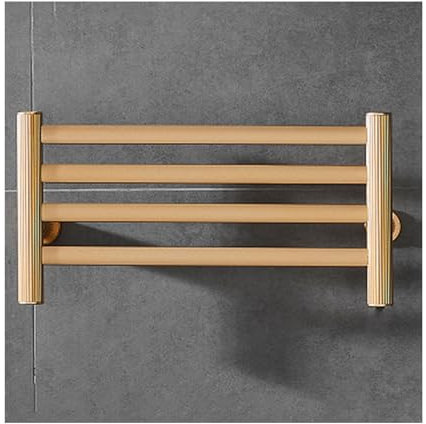 WRJAHCG Alluminio Scaldasalviette A Parete,Portasciugamani Elettrico Basso Consumo,Termoarredo Termostato Bagno Energetico,d'oro,Left Wire