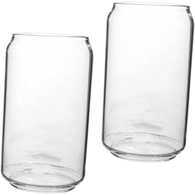 Alipis Vasos De Vidrio 400ml Resistentes Al Calor Diseño Lata, Copas De Cóctel Delicadas Para Cerveza y Jugo, Set 2 Piezas Para Hogar y Eventos Sociales