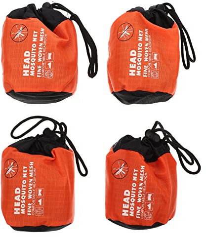 POPETPOP Lot de 4 Chapeaux en Polyester Noir, Filet Respirant et Compact, pour Pêche, Apiculture et Activités de Plein Air