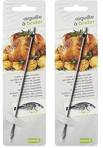2 aiguilles à brider en inox 18 cm