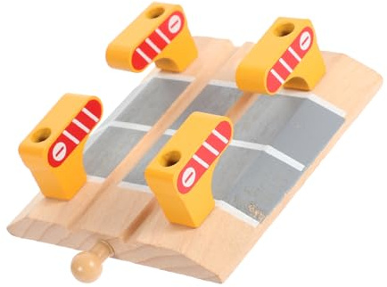 LRXIYODE Wooden Train Track Accessory Railing Barrier for Educational Play DIY Model Train Enhances Imagination Fine Motor Skills Decor Prop for Railway Scenes