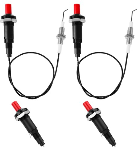 BTFO Accensione piezoelettrica a scintilla con interruttore di accensione, con guarnizione in filo metallico, dado di ricambio per barbecue a gas, caminetto, stufa, riscaldatore, pratico accessorio da
