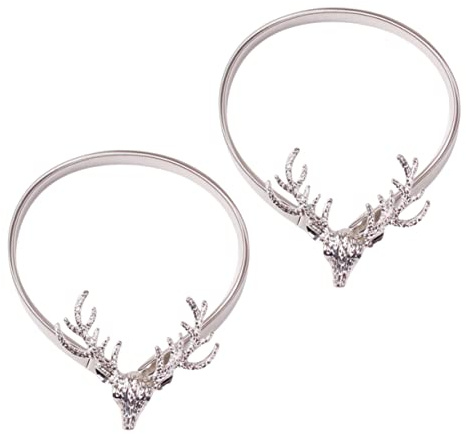 UKCOCO 2pezzi Fermatenda Tendaggi in Metallo con Design Molla Elastico Decorazioni Nordic Style Antiscivolo per Tende Sottile e Spesse Fermatenda Eleganti per Soggiorno e Camera