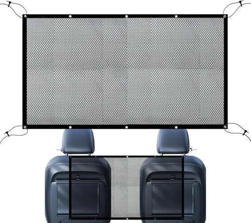 Tiajingzi Protector de perro para maletero de coche, barrera ajustable con malla resistente, barrera de asiento trasero, red de seguridad para coche, barrera de aislamiento entre asientos, accesorios
