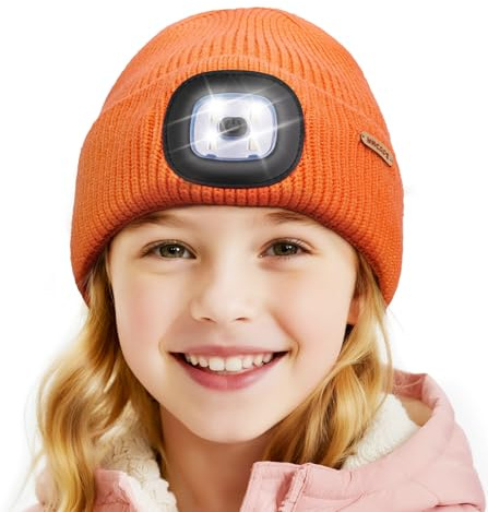 Wmcaps Kinder Mütze mit LED Licht und Fleecefutter für Jungen Mädchen | Ultrahell Abnehmbare LED-Leuchte, bequem & hautfreundlich, für Nachtspaziergänge, Schulweg & abendliche Gassi-Runden