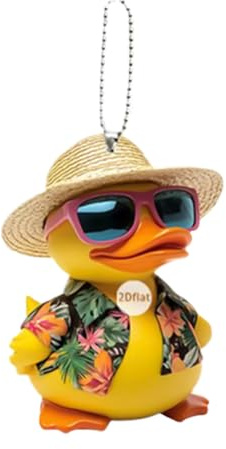 Patifirst Ornements Pour Rétroviseur | Ornement Acrylique 2D Canard Jaune pour Voiture,Pendentif Mignon Animal Pour Sac À Dos Sac Porte-Clés