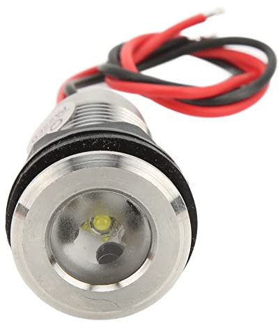 Klanata 1in Recessed Deck Light 12 to 24V IP68 316 Stainless Steel for Deck Stairs Patios Floors Pools Walkways (Blue)