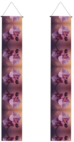 Veranda-Banner WZYWHJ Orchideen bedeckt mit Wasser, bedrucktes Dekor, Wandbehang, Banner, Türschild, für Außen- und Innenhof-Party, 30,5 x 180,9 cm