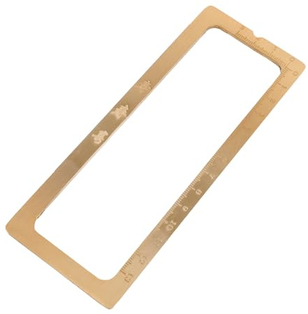SOPOTUTU Briefbeschwerer aus Massivem Messing mit Skala Rechteckig Glatte Oberfläche Kalligrafie Schreibtisch Dekoration für Büro und Heim Geschenk für Kalligraphieliebhaber