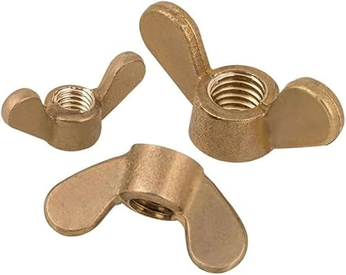 PSRONYAOG Wing Nuts Copper Wing Nut Brass Nut Hand-Tight Screw Cap(5pcs,M4)