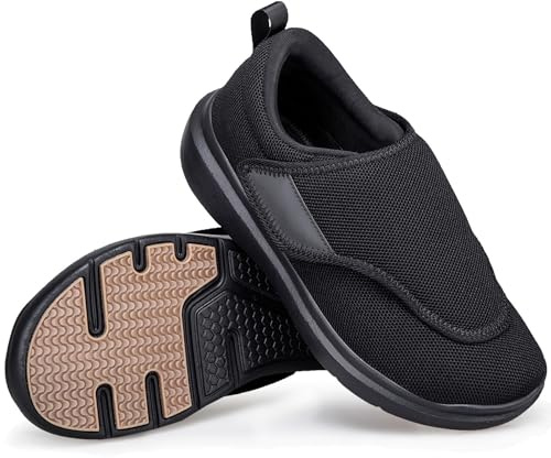 Zapatillas Diabéticas Hombre Mujer Extra Anchos | Ligero, Ajustable, Ortopédico, Antideslizante, Aliviar el Dolor de Pies