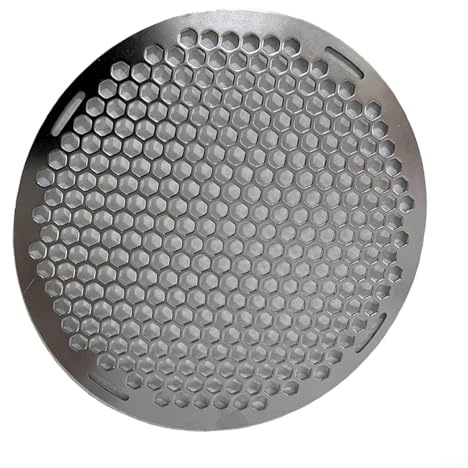 Alanmoship 3 Sizes 304 Stainless Steel Round BBQ Grill Net with Rolled Edge, Tight Mesh & Stable Support, Compatible with Round Grills, Smokers or Fire Pits for Camping,(40cm)