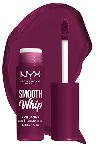 NYX Professional Makeup Smooth Whip Matte Lip Cream, Labial Líquido Cremoso, con Manteca de Karité y Cacao, Acabado Mate, Tono: Berry Bed Sheets