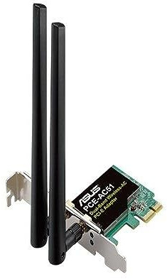 ASUS Adaptador WiFi PCIe de doble banda AC750 (PCE-AC51) – Compatible con ranura PCIe x1/x16, antenas desmontables para colocación flexible, fácil instalación, soporta ventanas 10/8.1/7, Linux