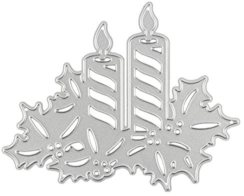 Ideen mit Herz Stanzschablone, Kerzengesteck, 8cm x 10cm, passend für gängige Stanzmaschinen | Schablone zum Gestalten von Kartenauflegern, Anhängern, Grußkarten | Weihnachten, Advent, Winter