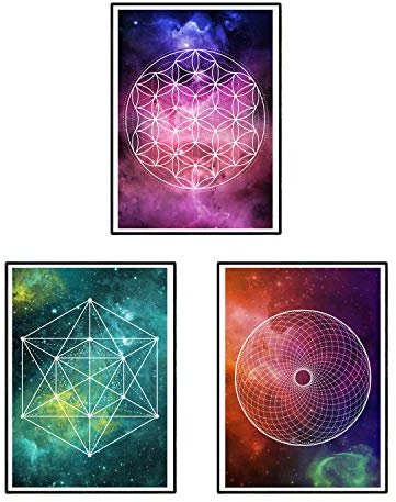 Nacnic set tre blad Mandalas utrymme. A3 storlek. 4 september