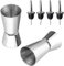 AFASOES 2 Stück Barmaß mit 4 Stück Flaschenausgießer Kleiner gin cl Messbecher Rostfreier Edelstahl Cocktail Maß Jigger Doppelmaß für Bar Party Gin Wein, Drink Shaker Cocktailmixer (20/50ml)