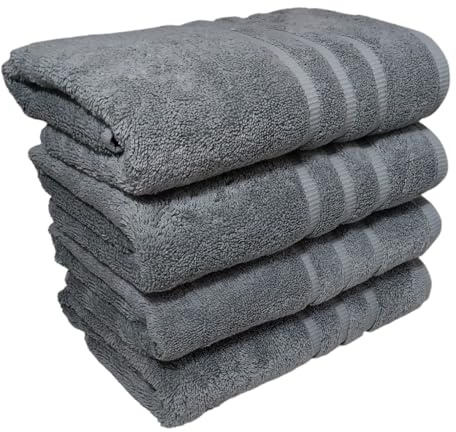100% Turkish Cotton Extra Large (20 x 40 inch)Hand Towel Set of 4,for SPA,Gym,Hammam,Fitness and Sport,Oversized, XL, Large, Huge Big Size Hand Towel, Premium Class, Luxury Hotel Series (grey, 4)