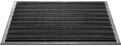matches21 HOME & HOBBY Fußmatte Bürsten-Matte schwarz als Outdoor Gummi Türmatte - Wetterfester Fußabtreter in 40x60 cm als Aussen-Bereich Schmutzfangmatte - Haus-Tür Garten Türvorleger Fußabstreifer