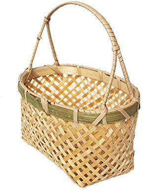 Picknickkorb mit großer Kapazität im Freien Outdoor handgefertigte Bambus tragbare Picknickkörbe Einkaufskörbe Camping Picknick Korb Obst und Gemüse gewebt Körbe Picknickkörbe Set Geschenk für Jungen