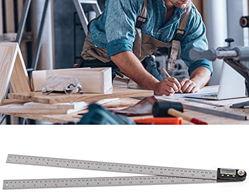 YWBL-WH Goniometro Digitale con Display LCD 500 Mm Righello Angolare Digitale per Ingegneria, Lavorazione del Legno, Edilizia, Misurazione, Goniometro