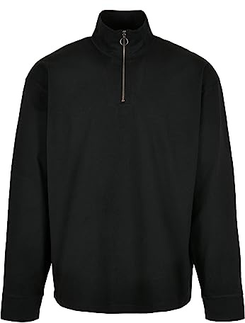 Urban Classics Men's Heavy Troyer LS Sweatshirt, Black, S