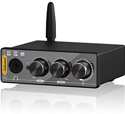 Nobsound Q4 DAC Headphone Amplifier Bluetooth 5.0 Receiver Mini Hi-Fi Stereo Digital-to-Analog Audio Converter, U-disk/PC-USB/Coaxial/Optical to RCA