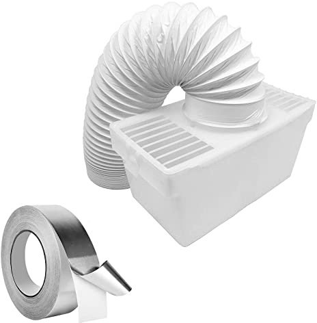 SPARES2GO Kit condensateur ventilé pour sèche-linge compatible avec Bush Box 10,2 cm tuyau d'aération + support + ruban adhésif en aluminium (50 mm x 45 m)