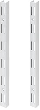 siwitec Wandschienen zweireihig in Weiss für Regalsysteme, 1500 x 50 mm Wandschienen im 2er-Set