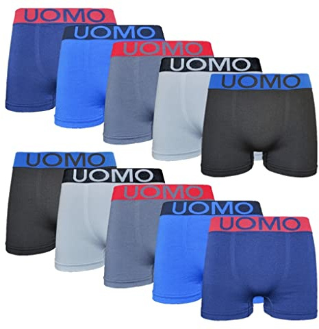 Palleon 10-pack boxershorts för män – bekväma retroshorts av mikrofiber | andas, elastisk och hudvänlig | perfekt passform, Flerfärgad 4, M-L