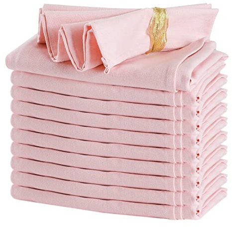 Mixweer Set of 40 Pink Cloth Linen Napkins Bulk Reusable Cotton Dinner Napkin 16 x 16 Inch Washable Pastel Soft Table Napkins for Wedding Dinner Hotel Restaurant Event Party