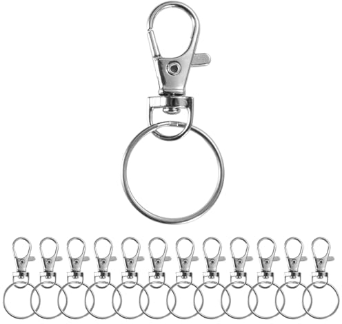 TK Gruppe Timo Klingler 22x Schlüsselanhänger mit Karabiner - Ringe - Schlüsselring für Schlüsselanhänger - mit Drehgelenk