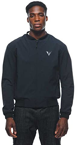 Dainese - Bhyde No-Wind Tex Jacket, Chaqueta Bomber para Moto, Tejido Cortaviento e Hidrófugo, Protecciones Blandas en Hombros y Codos, Chaqueta de Moto para Hombre, Negro, 50